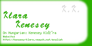 klara kenesey business card